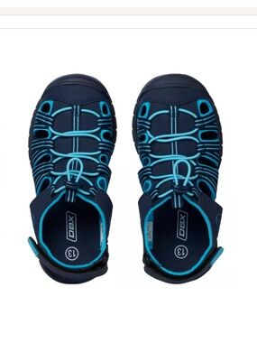 DBX Caged Kids Black and Teal Water-Friendly Closed-Toe Sandals